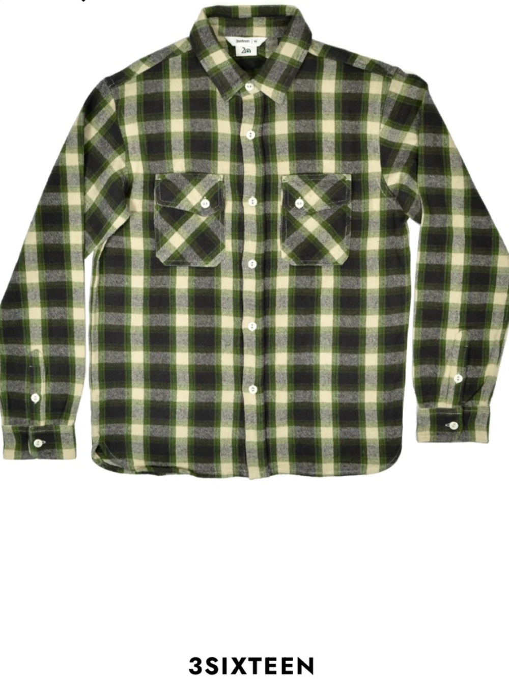 3sixteen Crosscut Flannel - Emerald Shaggy Check